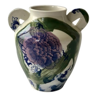 Image of Chrysanthemum Vase with handles (Olive)