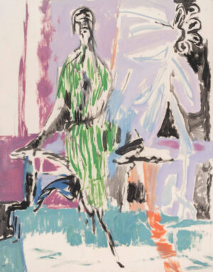 Image link Untitled (D130) 1950 “Figure in Striped Green Dress”