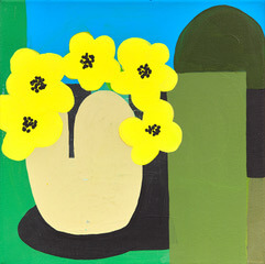Image of Vase with Yellow Flowers