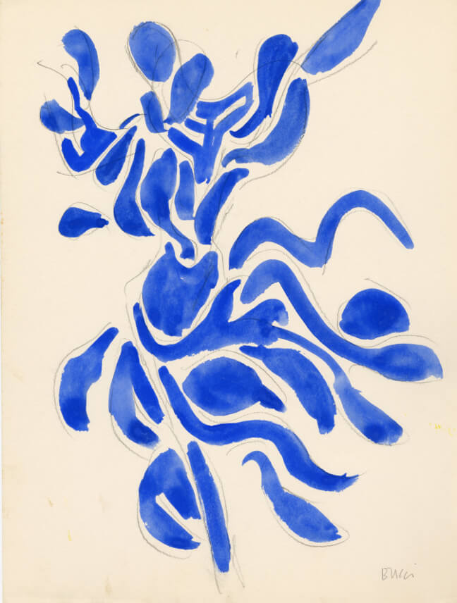 Image of Untitled (D155) Blue Flowing Figure