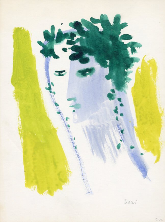 Image of Untitled (D225) Face with Green Hair 1960-62