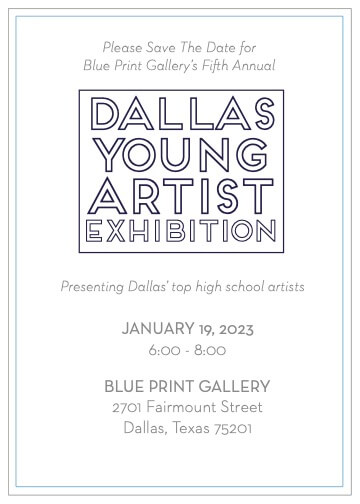 dallas young artist exhibition invitation