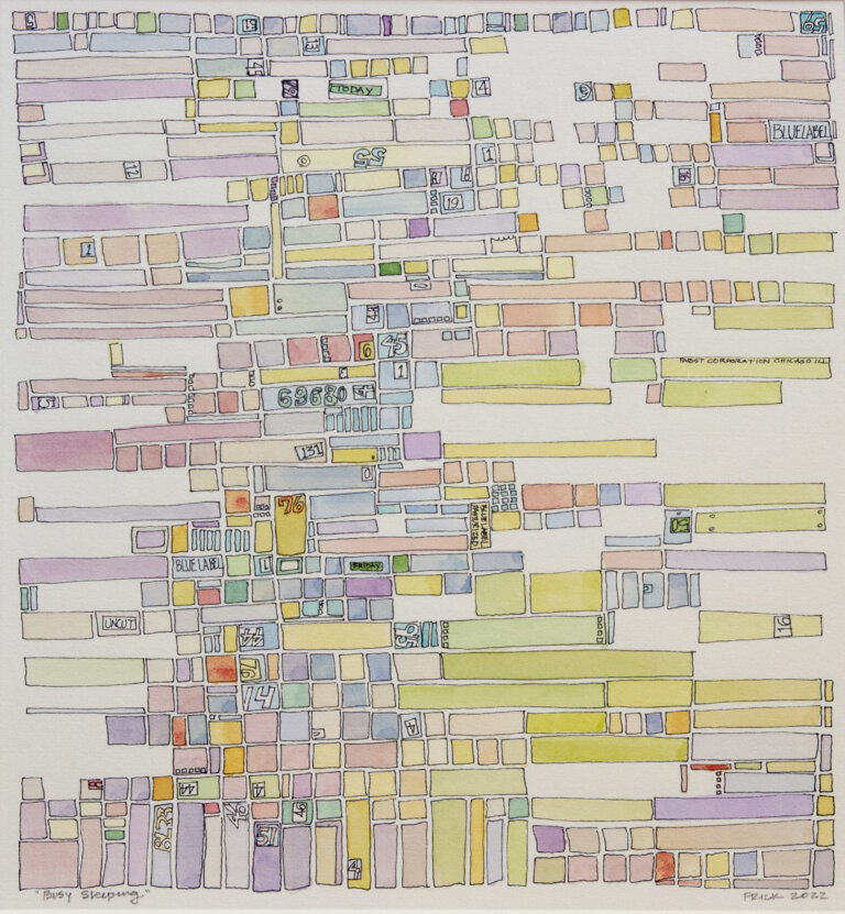 multi colored square watercolor painting depicting sleep patterns