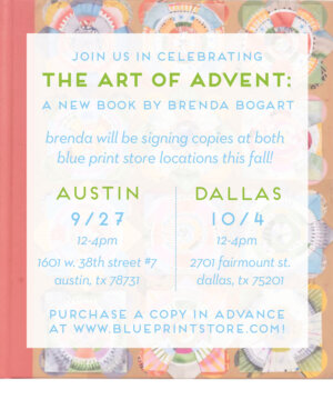 Image link Book Signing for The Art of Advent, Brenda Bogart