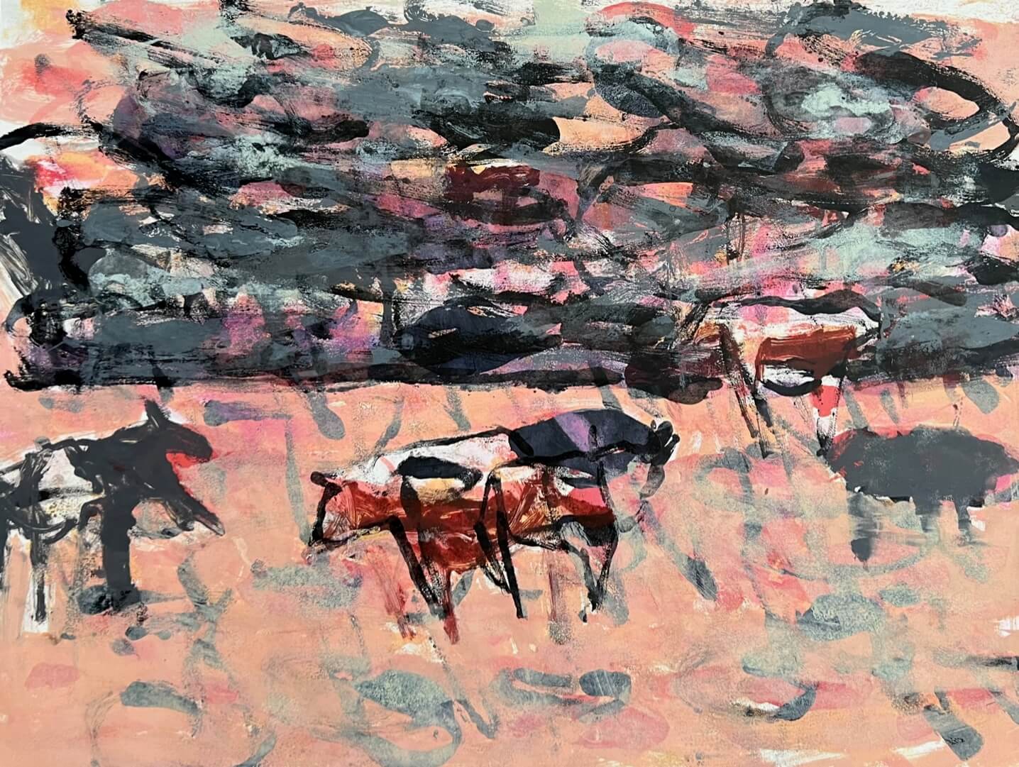 Image of Cows in the Wind