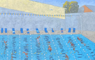 Image of Lonely Lap Swimmers at Dusk