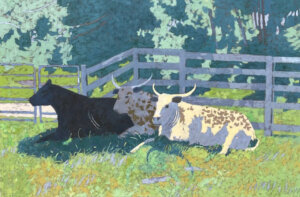 Photo of Mary’s Texas Shorthorns in Yorktown artwork
