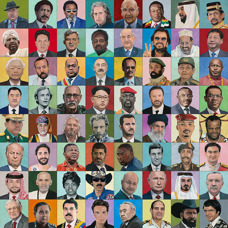 Image of Dictators and Other Dicks D-21 (64-4×4 inch panels)