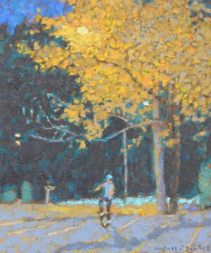 Photo of Unicyclist at Night artwork