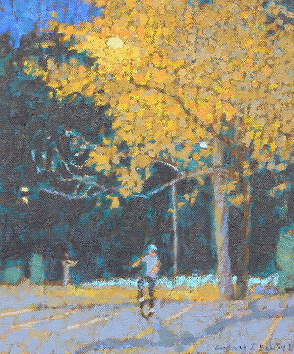 Image of Unicyclist at Night